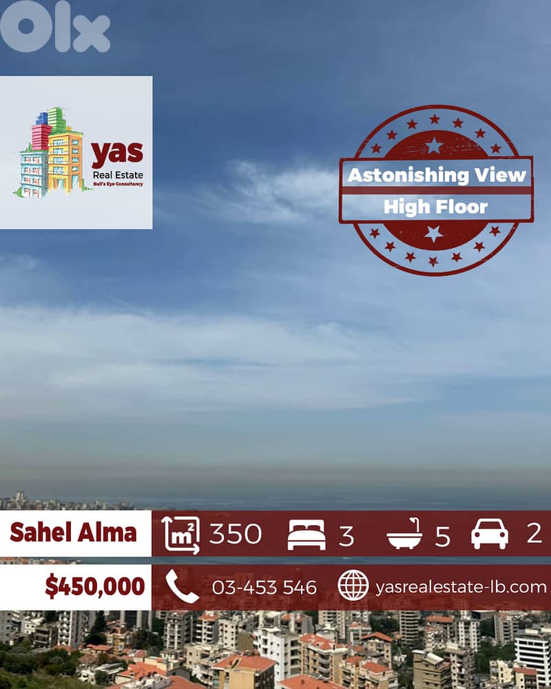 Sahel Alma 350m2 | Renovated Flat | Open View | Prime Location | YV/BA 0