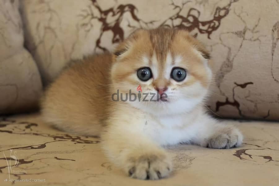 Adorable Scottish Fold Golden Chinchilla Kitten Available/ cat قطط 0