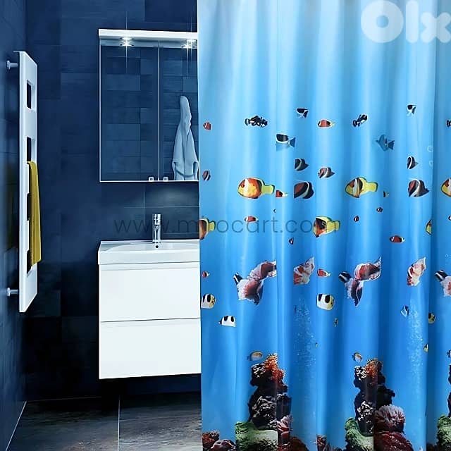Underwater Shower Curtain, Waterproof Bathroom Liner (180cm), 12 Hooks 4