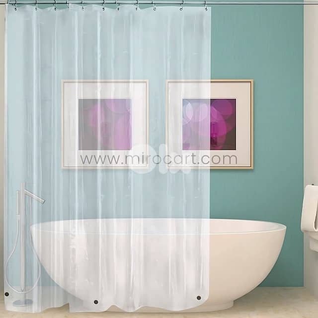 Transparent Shower Curtain – Waterproof PEVA Liner w/ Magnets (180cm) 1