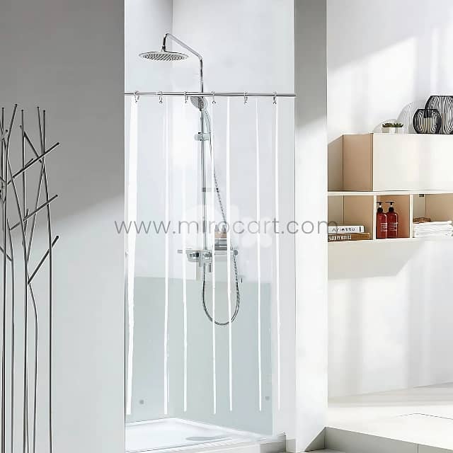 Transparent Shower Curtain – Waterproof PEVA Liner w/ Magnets (180cm) 2