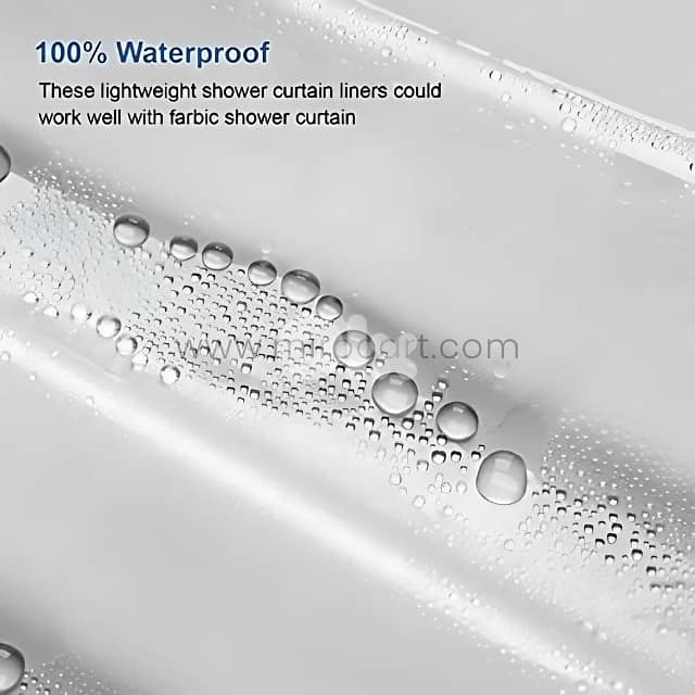 Transparent Shower Curtain – Waterproof PEVA Liner w/ Magnets (180cm) 9