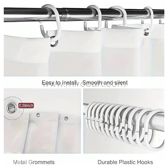 Modern Zen Shower Curtain – Waterproof PEVA Liner for Tubs, 180x180cm 2