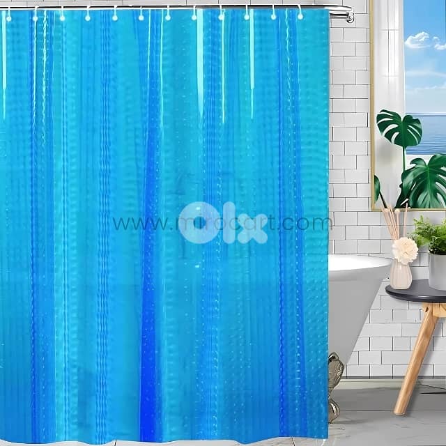 Textured 3D Shower Curtain – Realistic Water Cube Design, 180x180cm 2