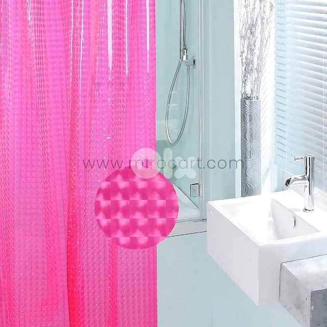 Textured 3D Shower Curtain – Realistic Water Cube Design, 180x180cm 3