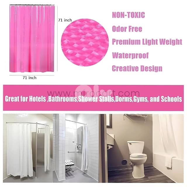Textured 3D Shower Curtain – Realistic Water Cube Design, 180x180cm 7