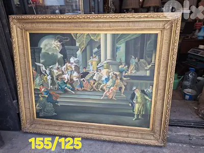 لوحة تابلو فخمة رسم زيتي روماني رائعة جدا