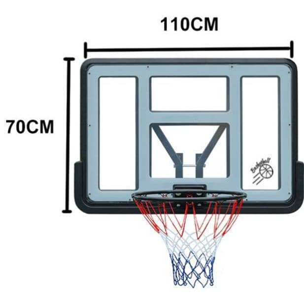 only 80$ hoop basketball board (110x70cm) 2