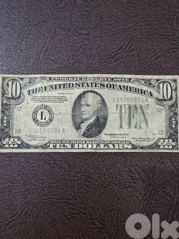 10 dollars series 1934 A 0