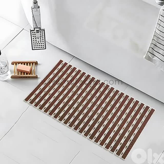Textured Non-Slip Bathroom Mat, 70x40cm Rubber Mat for Bathtub, Shower 0