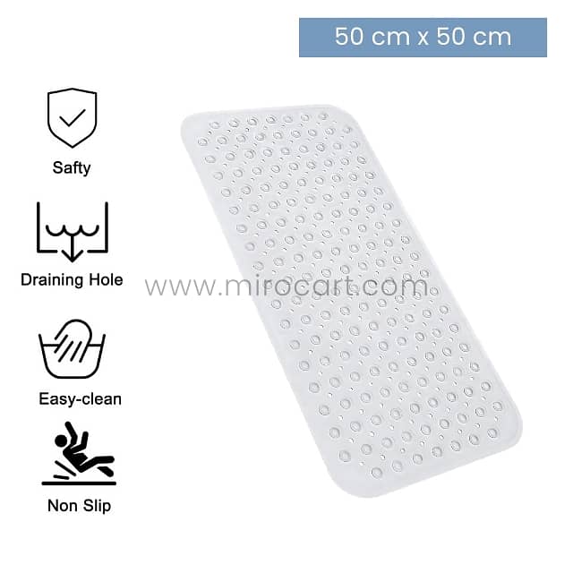 Premium Transparent Bath Mat 50x50cm for Showers & Bathtubs 2