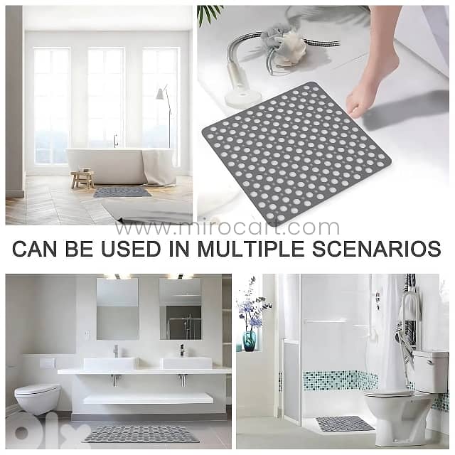 Non-Slip Massage Bath Mat 50x50cm – Textured PVC with 160 Suction Cups 9
