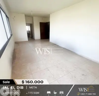115 SQM Apartment for SALE in a Calm Area in Jal El Dib!
