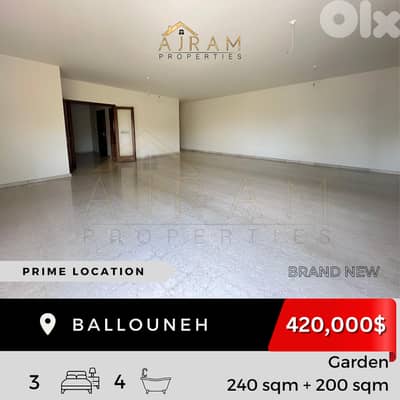 Ballouneh | 240 sqm + 200 sqm Garden | Prime Location