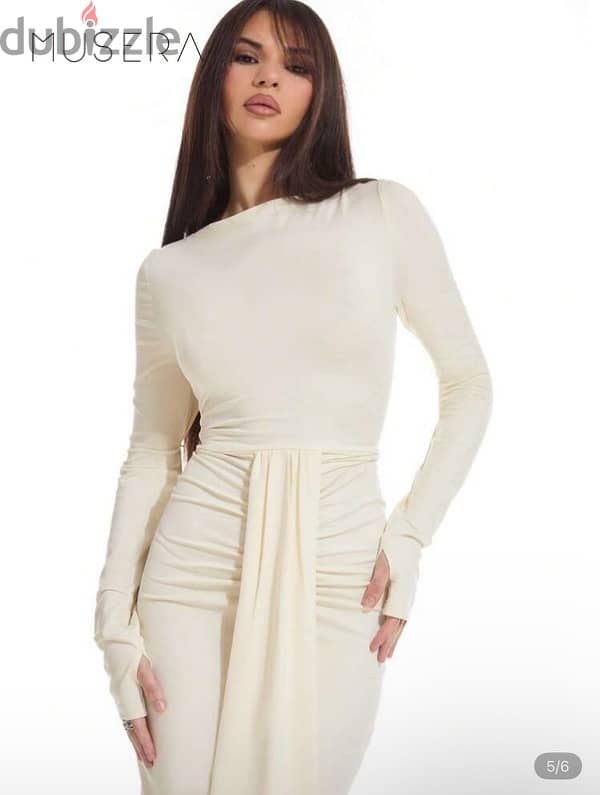 musera apricot dress long sleeve 2