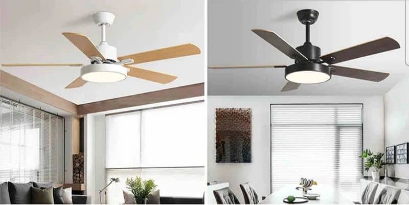 ceiling fan wood with led and remote GENERAL مروحة 1
