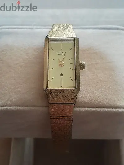 VINTAGE Citizen Quartz Women’s rectangular Watch•Gold Tone