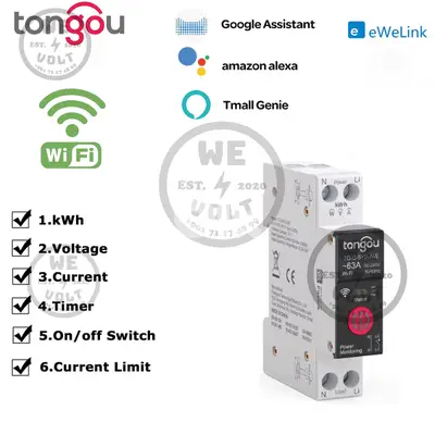 Tongou SY1-JWT – Smart Switch ENERGY METER 63A Tuya WiFi | We Volt