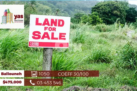 Ballouneh 1050m2 | Coeff 30/100 | Prime Location | Sea View | BA|