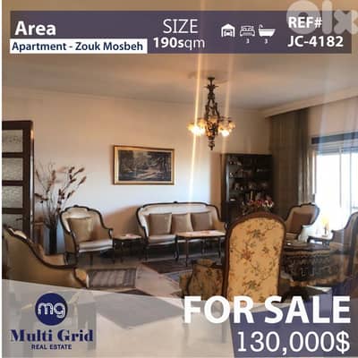 JC-4182 / Apartment for Sale in Zouk Mosbeh , شقة للبيع في ذوق مصبح