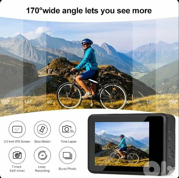 Action Camera 4K wifi dual screen 3