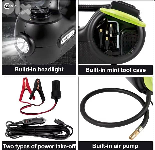 Electric Car Jack Kit 3 in 1 Portable 5T 12v 4