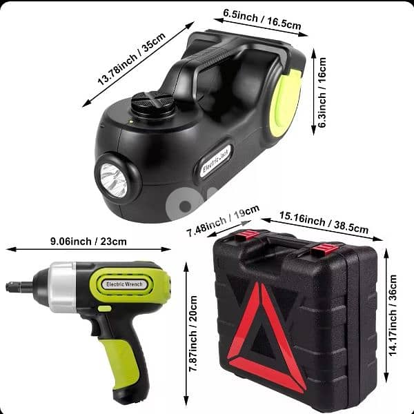 Electric Car Jack Kit 3 in 1 Portable 5T 12v 6