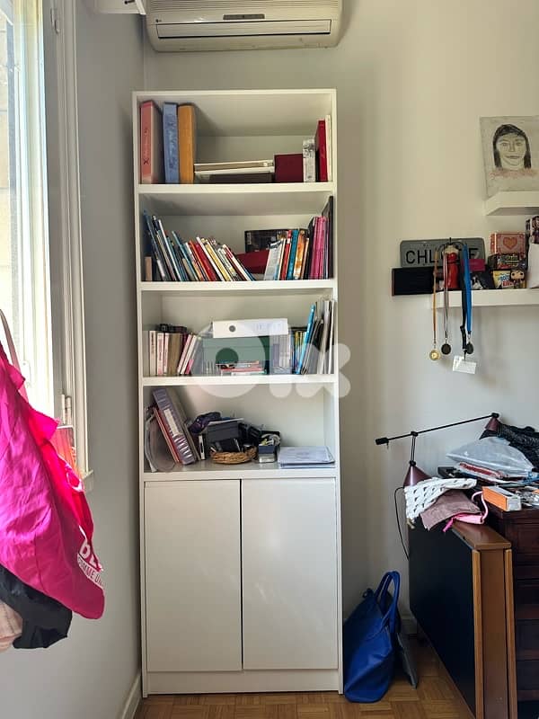 Wooden French Triple deck Bed + 2 bookshelves + 2desks + shoes Cabinet 7