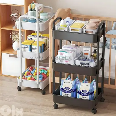 3-Tier Rolling Organizer Rack – Durable Space-Saving Cart for Kitchen
