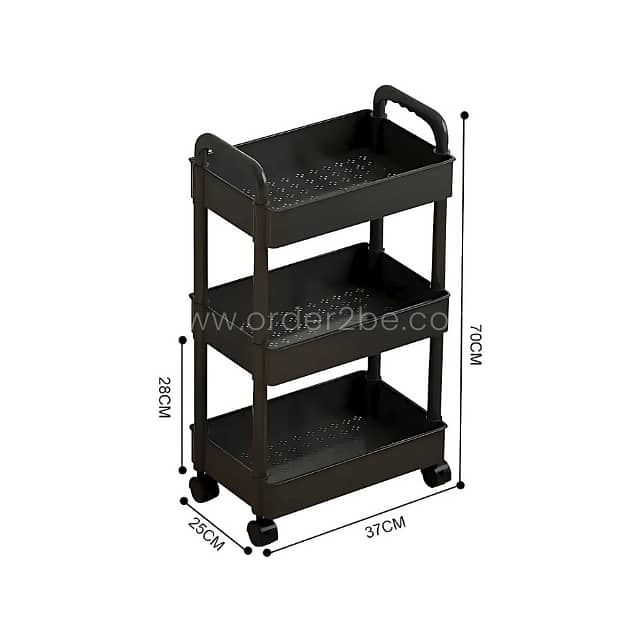 3-Tier Rolling Organizer Rack – Durable Space-Saving Cart for Kitchen 7