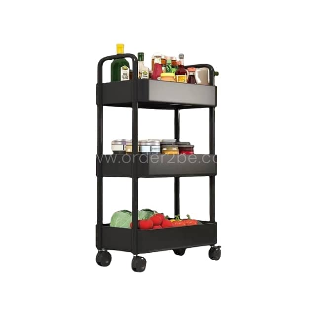3-Tier Rolling Organizer Rack – Durable Space-Saving Cart for Kitchen 8