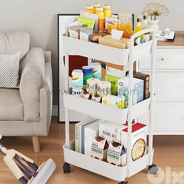3-Tier Rolling Organizer Rack – Durable Space-Saving Cart for Kitchen 9