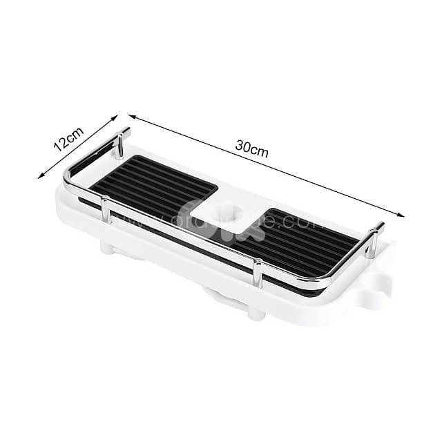 Space-Saving Shower Caddy–Drill-Free ABS Shelf + Drainage Tray, Hooks 10