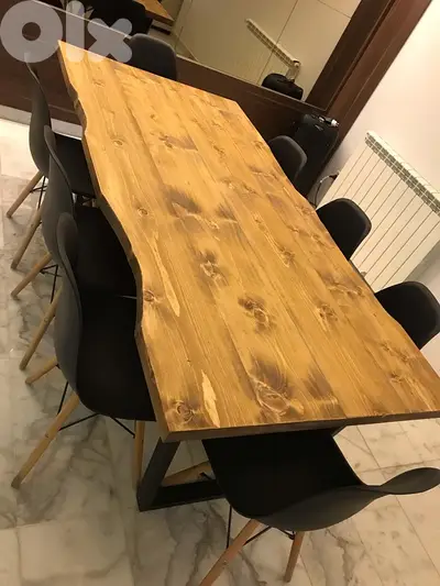 Real wood & metal dining table (without chairs )