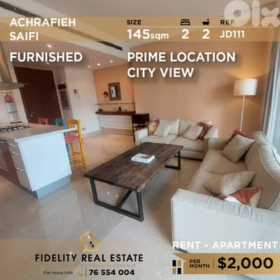 Apartment for rent in Achrafieh JD111 شقة للإيجار في الأشرفية