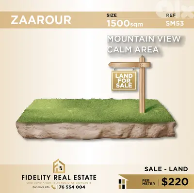 Land for sale in Zaarour SM53 أرض للبيع في الزعرور