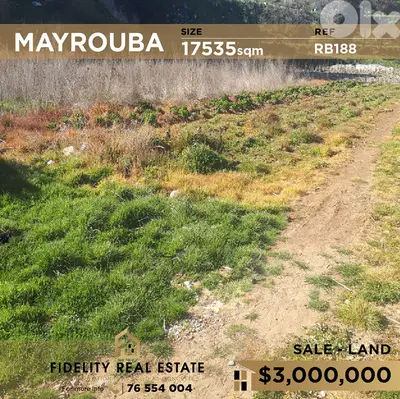 Land for sale in Mayrouba RB188 أرض للبيع في ميروبا،