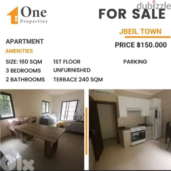 BRAND NEW APARTMENT for SALE,in JBEIL TOWN. 0