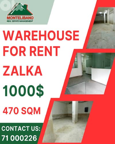 470 sqm Warehouse For Rent in Zalka !!!
