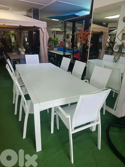طاولة الومينيوم بفتح Table aluminum with 8chairs