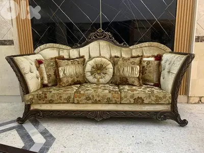 طقم كنبايات ملكي حفر خشب زان مصري