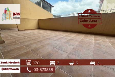 Zouk Mosbeh 170m2 | 120m2 Terrace | Rent | Excellent Condition | EL |