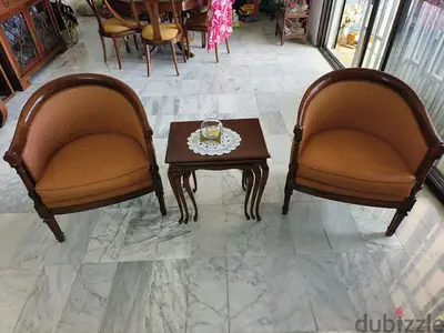 Antique Chairs and Side Tables Set