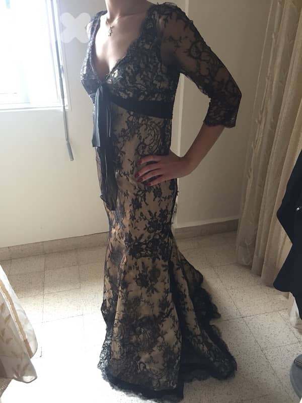 black&beige dress فستان عرس 1
