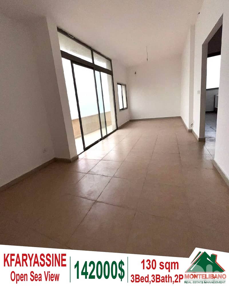 130 sqm Apartment For Sale in Kfaryassine with Open Sea View !!! 0