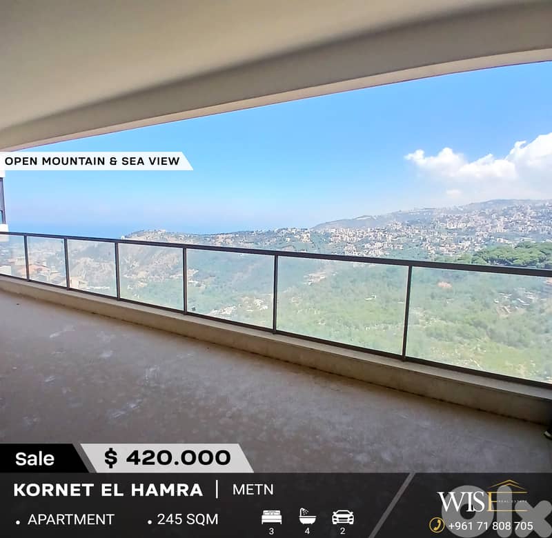 245 SQM Apartment for SALE in kornet El Hamra! 0
