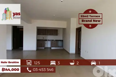 Nahr Ibrahim 125m2 | 55m2 Garden | Brand New | Calm Area | ABA