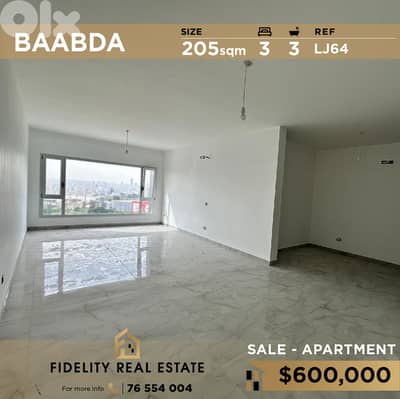 Apartment for sale in Baabda LJ64 شقة للبيع في بعبدا،
