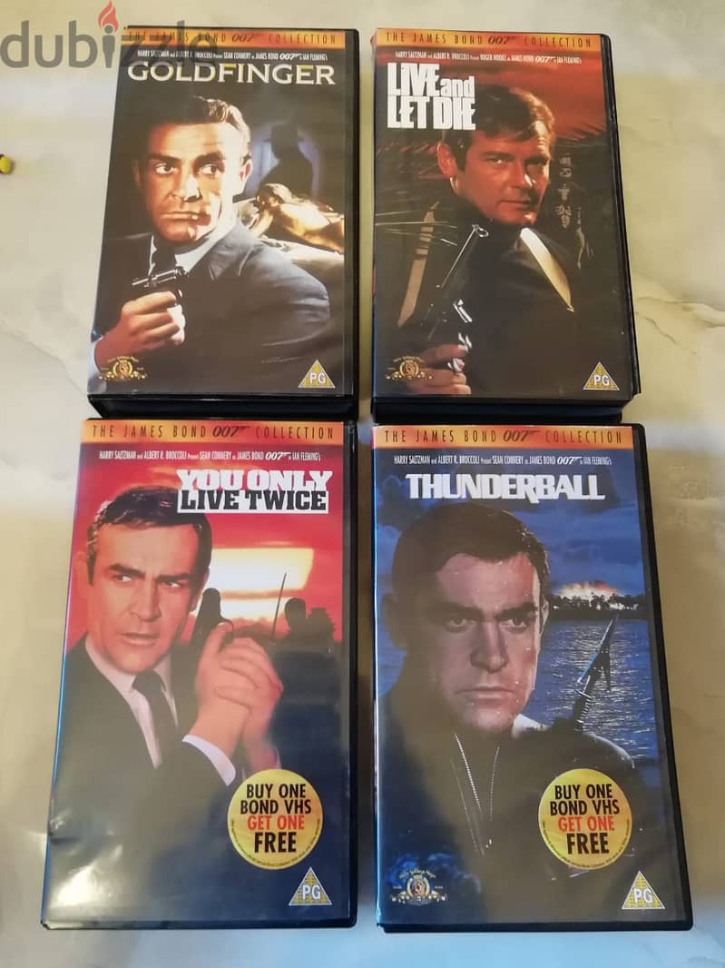 vintage five 007 James bond movies on original VHS 0