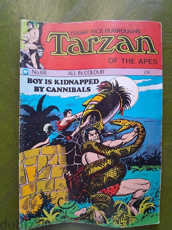 E. R. BURROUGHS 1974 TARZAN No. 68. BOY IS KIDNAPPED BY CANNIBALS! 0